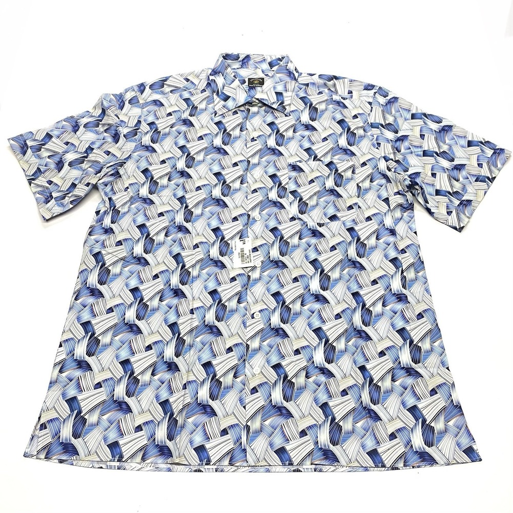 Solemare Maus & Hoffman Mens L Button Up Shirt All Over Print Abstract Short